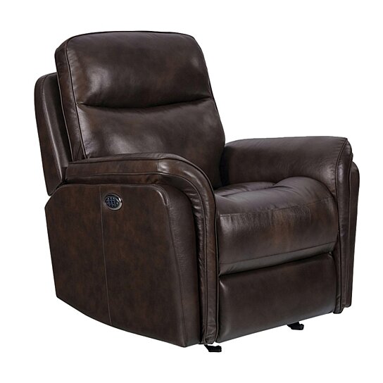 Saltoro Sherpi Leatherette Upholstered Glider Recliner with USB